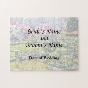 Japanese Garden in Spring Wedding Products Jigsaw Puzzle