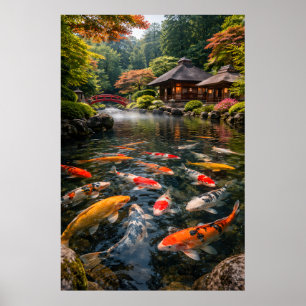 Japanese Garden & Koi Pond - Photographic Image Poster