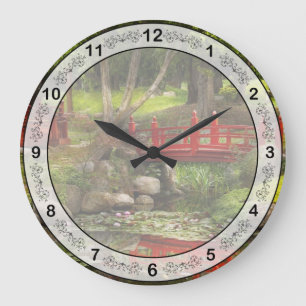 Japanese Garden - Meditation Large Clock