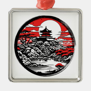 Japanese garden metal ornament