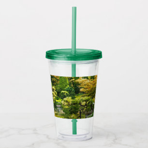 Japanese Garden Painting Effect Landscape Acrylic Tumbler