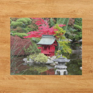 Japanese Garden Pond Scene Jigsaw Puzzle