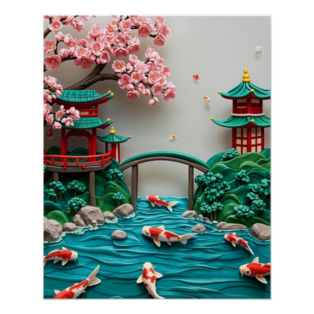 Japanese Garden Scene Poster (Front)