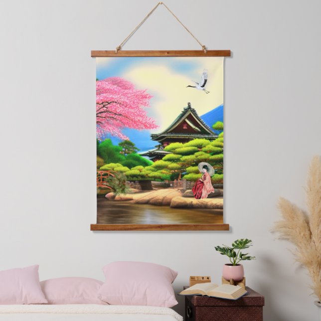 Japanese Garden Scenery Hanging Tapestry (Bedroom)
