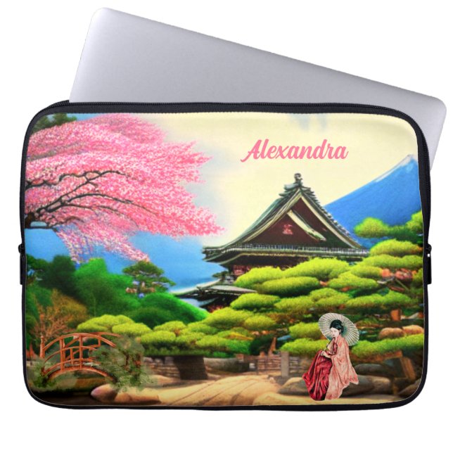 Japanese Garden Scenery Laptop Sleeve (Front)