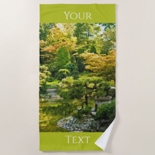 Japanese Garden - Traditional Aesthetic Beach Towel