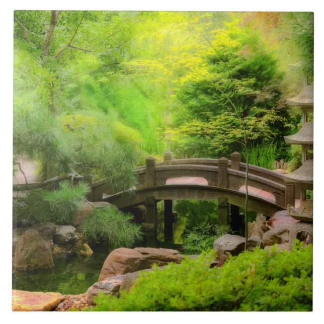 Japanese Garden - Water under the bridge Ceramic Tile (Front)