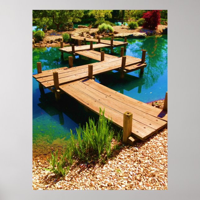 Japanese Garden Wooden Bridge Poster (Front)