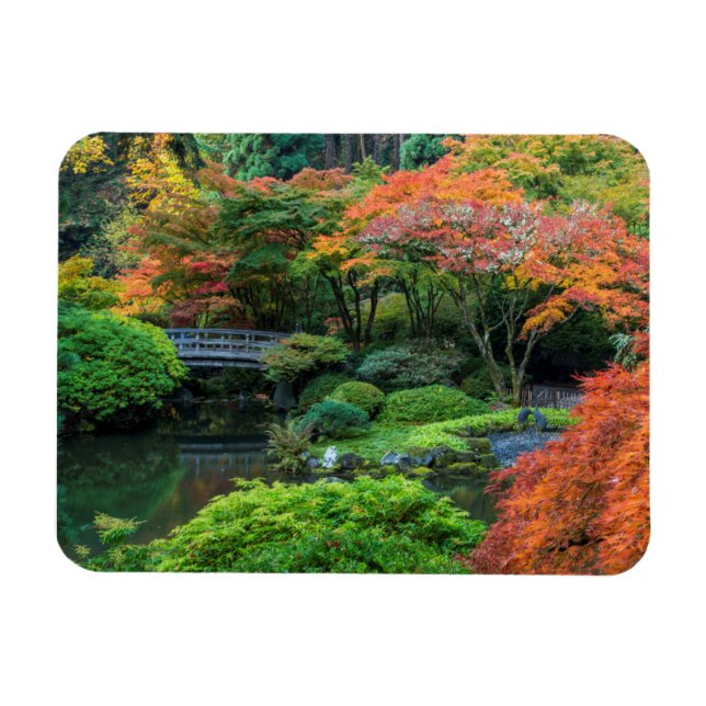 Japanese Gardens In Autumn In Portland, Oregon 3 Magnet (Horizontal)