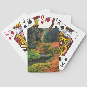 Japanese Gardens In Autumn In Portland, Oregon 5 Playing Cards