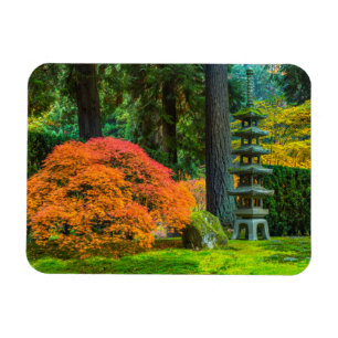 Japanese Gardens In Autumn In Portland, Oregon Magnet