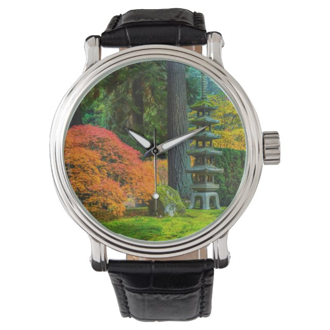 Japanese Gardens In Autumn In Portland, Oregon Watch (Front)