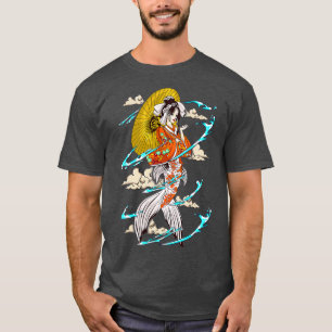 Japanese Geisha and Koi fish Japan Lovers Kawaii T-Shirt