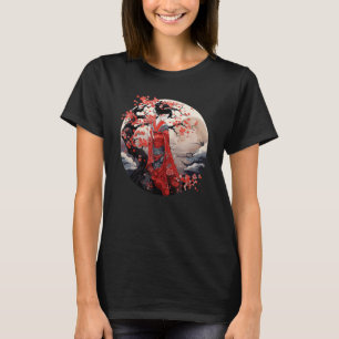 Japanese Geisha Art Print Traditional Kimono Beaut T-Shirt
