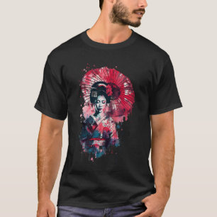 Japanese Geisha Artwork Geisha Girl Kimono Traditi T-Shirt