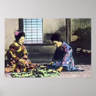 Japanese Geisha Beauties Vintage Poster