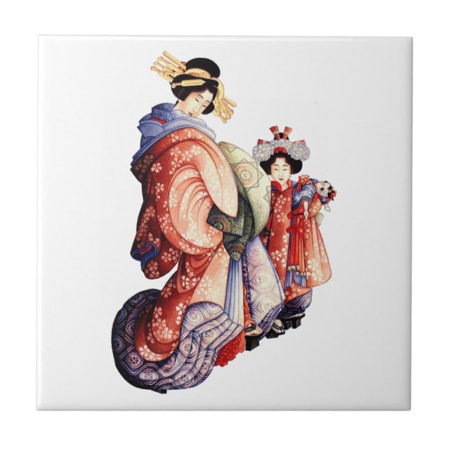Japanese Geisha Ceramic Tile (Front)