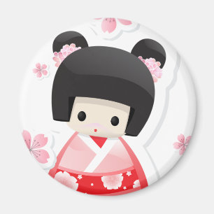 Japanese Geisha Doll - buns series Magnet