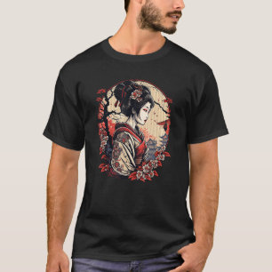 Japanese Geisha Girl and Kimono Japan Art and Pago T-Shirt