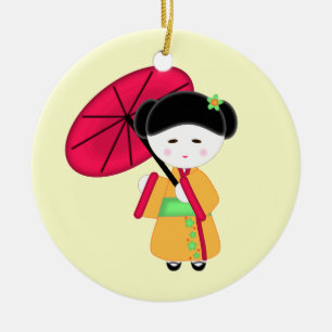 Japanese Geisha Girl Ceramic Ornament