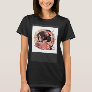 Japanese Geisha girl cherry blossom flowers with m T-Shirt