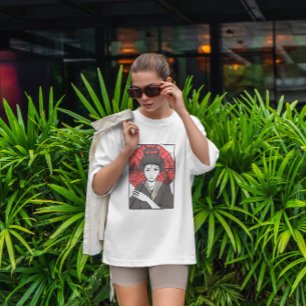 Japanese Geisha Girl Umbrella T-Shirt