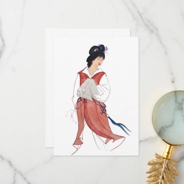 Japanese Geisha Greeting Cards (Front/Back In Situ)