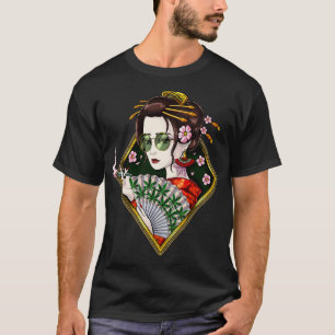 Japanese Geisha Hippie Stoner T-Shirt