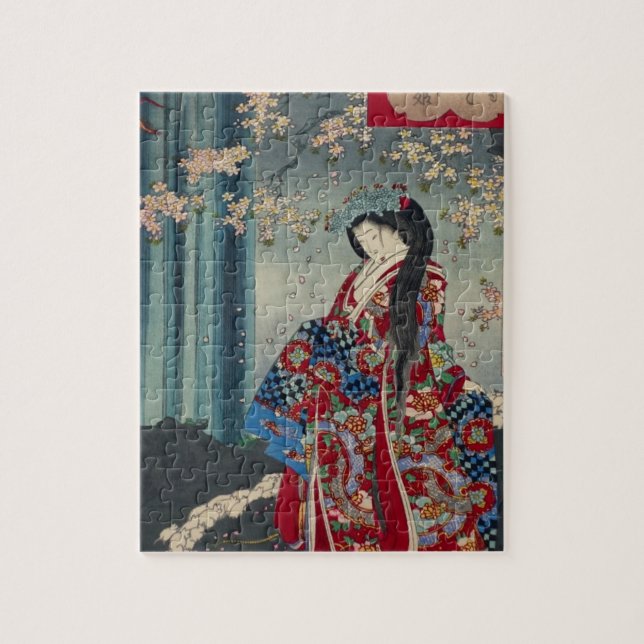 Japanese Geisha Lady Japan Art Cool Classic Jigsaw Puzzle (Vertical)