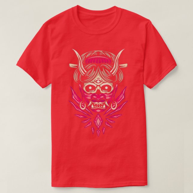 Japanese Geisha Oni Demon Ogre Yokai T-Shirt (Design Front)