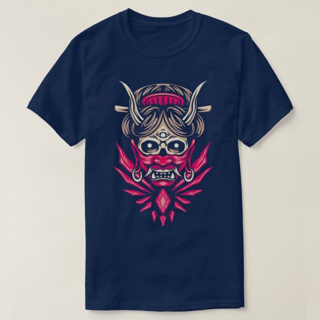Japanese Geisha Oni Demon Ogre Yokai T-Shirt (Design Front)