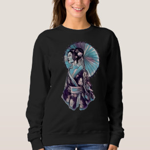 Japanese Geisha Parasol Pretty Tattoo Samurai Sweatshirt