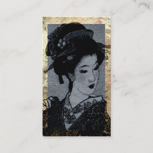 Japanese Geisha Profile Card Business Card (Front)