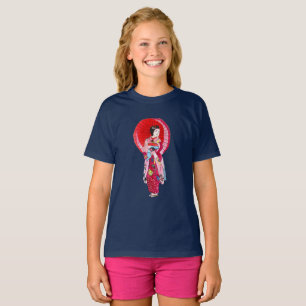 Japanese Geisha red kimono cute art T-Shirt