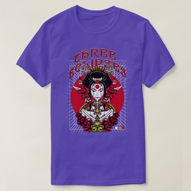 Japanese Geisha Robot Outrun  Futurism Streetwear T-Shirt (Design Front)