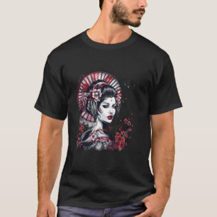 Japanese Geisha Sakura Cherry Blossom Kimono Japan T-Shirt