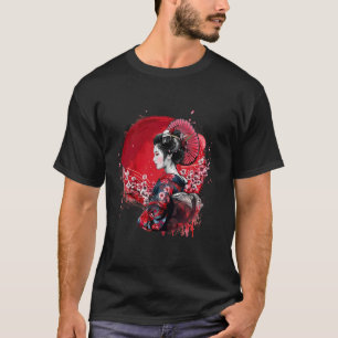Japanese Geisha Sakura Cherry Blossom Kimono Japan T-Shirt