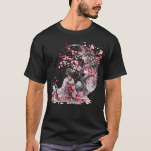 Japanese Geisha Sakura Cherry Blossom Kimono T-Shirt