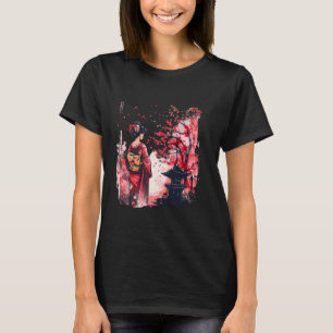 Japanese Geisha Sakura Cherry Blossom Pagoda Geish T-Shirt