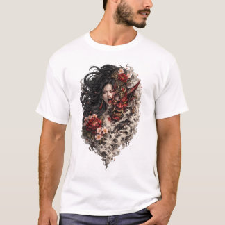 Japanese Geisha Tattoo T-Shirt | Traditional Irezu