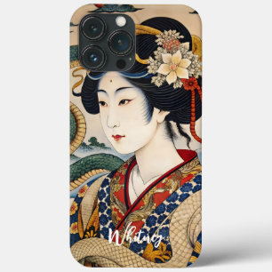 Japanese Geisha Ukiyo e Art Name iPhone 13 Pro Max Case