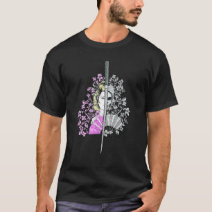 Japanese Geisha With Geisha And Cherry Blossom And T-Shirt