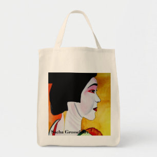 Japanese Geisha with green kimono original art Tote Bag