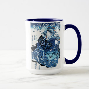Japanese Geisya Woman, Kuniyoshi, Ukiyo-e Mug