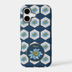 Japanese Geometric Lily Flower Pattern Monogram