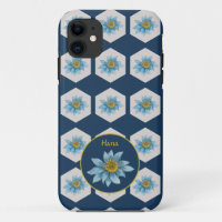 Japanese Geometric Lily Flower Pattern Monogram