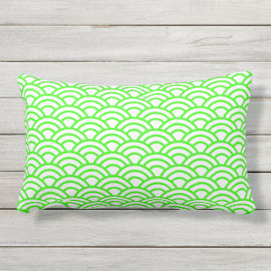 Japanese Geometric Modern Fish Scale Pattern Lumbar Cushion