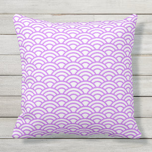 Japanese Geometric Modern Fish Scale Pattern Outdoor Cushion