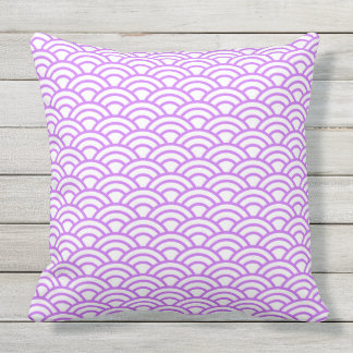 Japanese Geometric Modern Fish Scale Pattern Outdoor Cushion