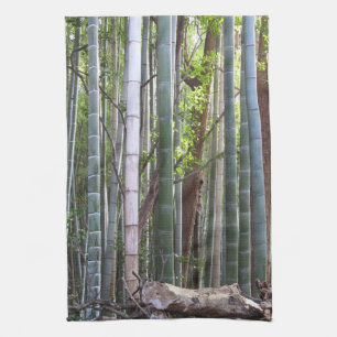 Japanese Giant Bamboo Forest, Sagano, Kyoto, Japan Tea Towel